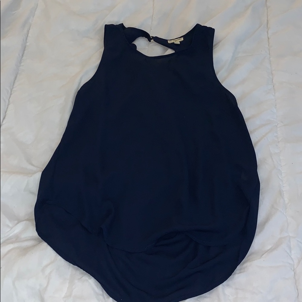 High low open back tank